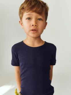 T-shirt i merinould/silke til børn
