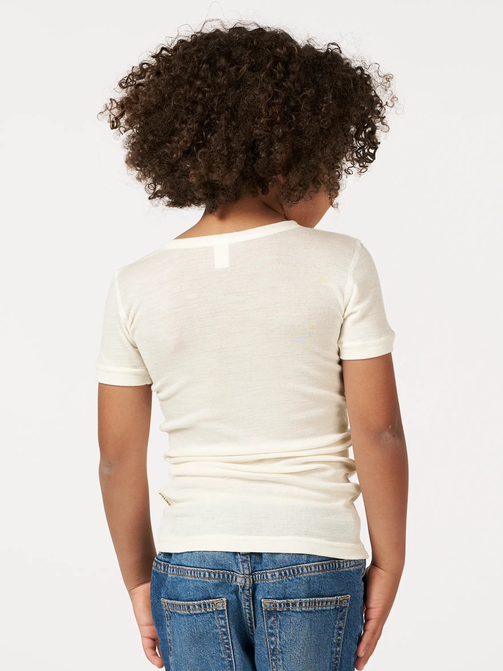 T-shirt i merinould/silke til børn