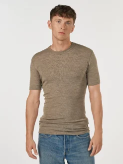 T-shirt i merinould til mænd