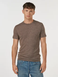 T-shirt i merinould til mænd