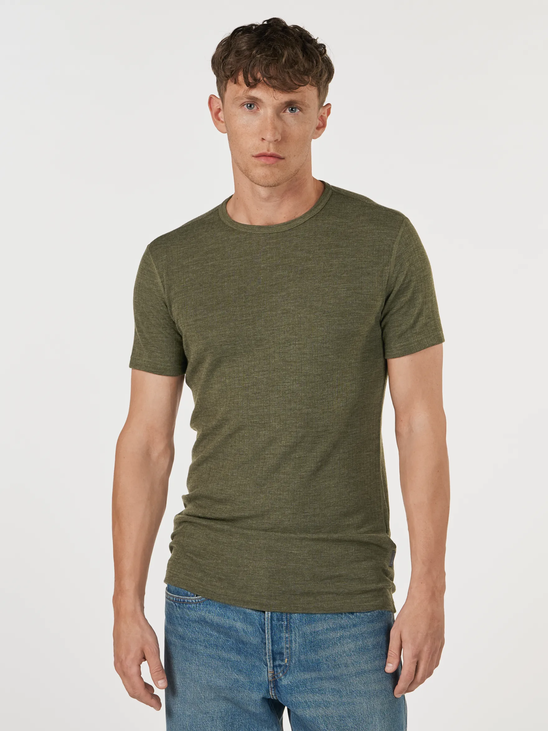 T-shirt i merinould til mænd