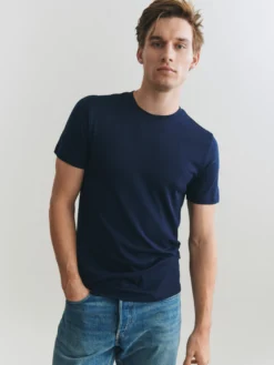 T-shirt i merinould til mænd