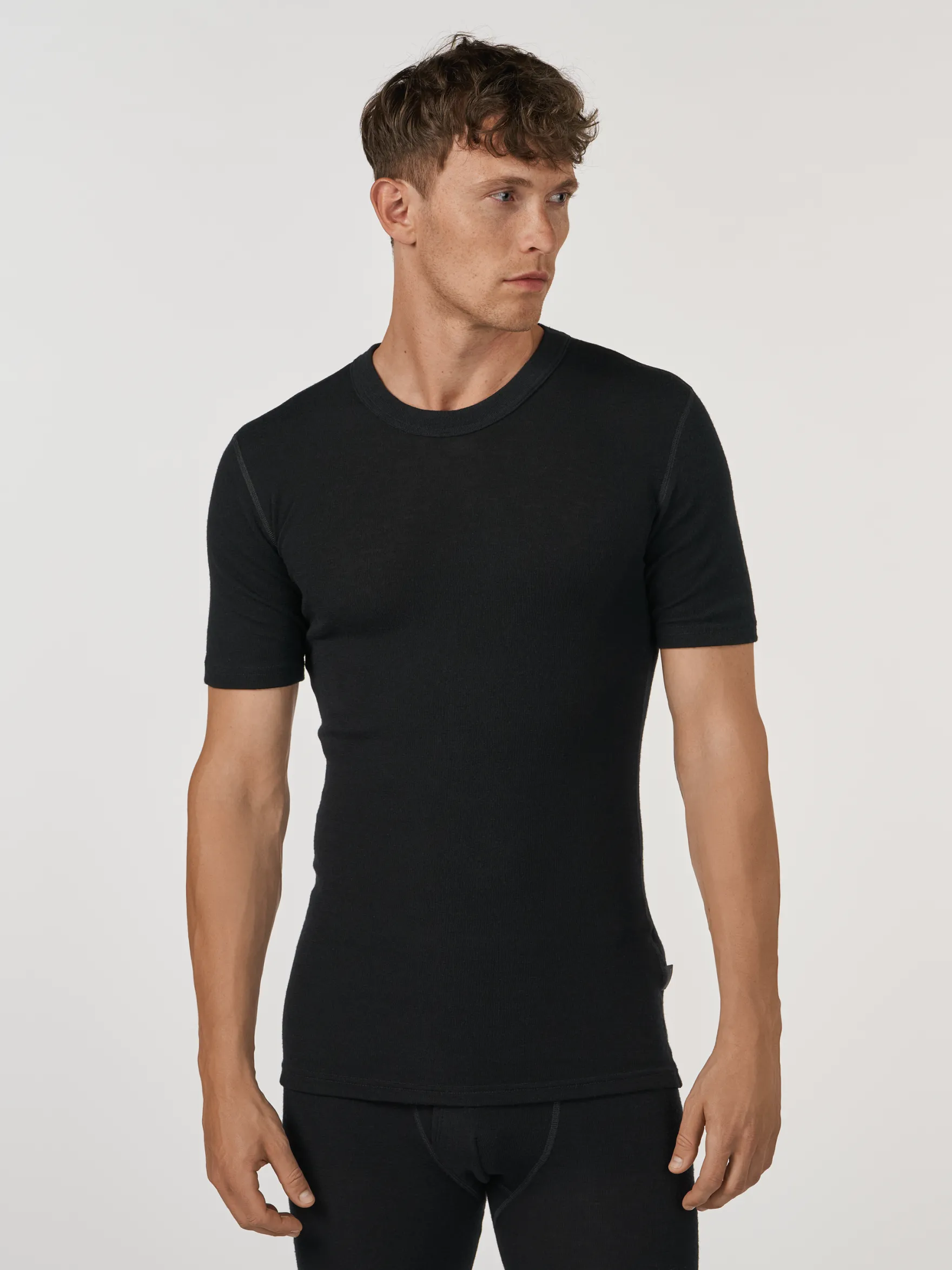 T-shirt i merinould til mænd