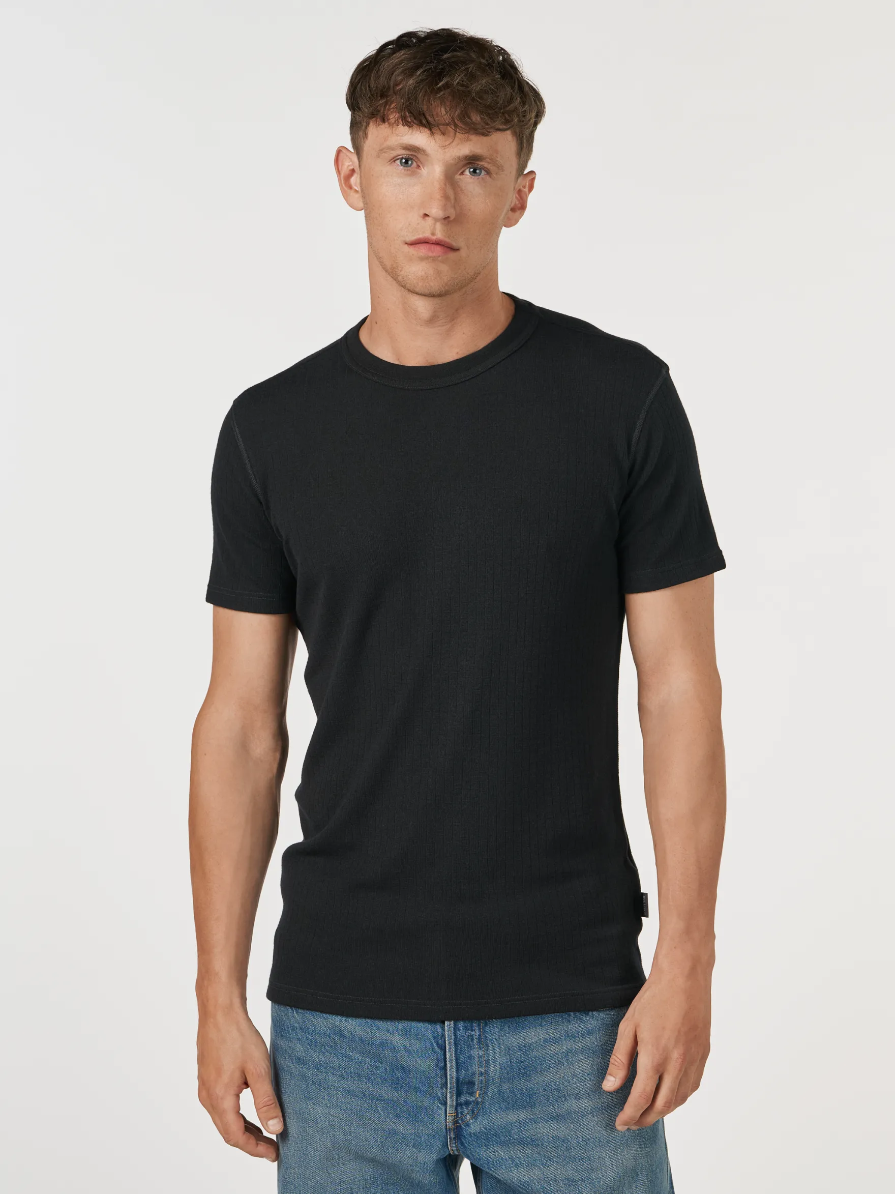 T-shirt i merinould til mænd