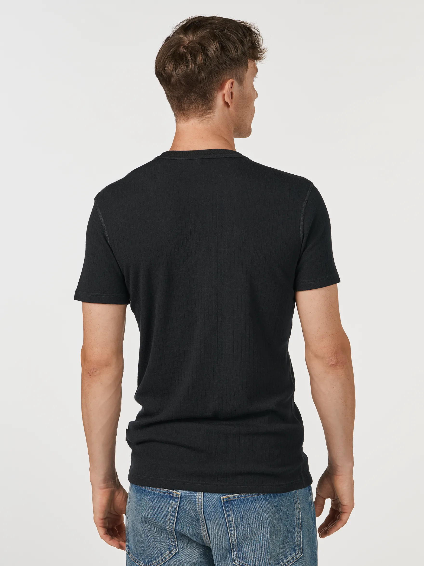 T-shirt i merinould til mænd