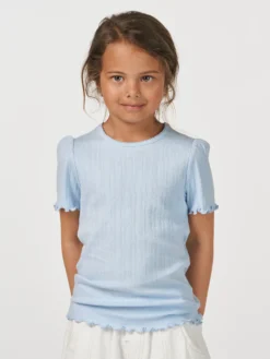 T-shirt med hulmønster i bomuld til børn