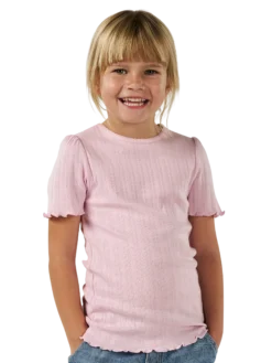 T-shirt med hulmønster i bomuld til børn