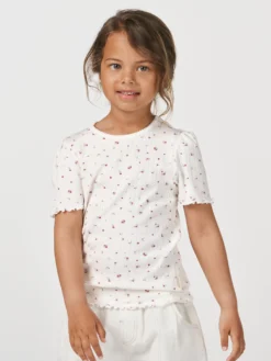 T-shirt med hulmønster i bomuld til børn