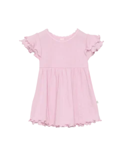 T-shirt med hulmønster i merinould/silke til baby