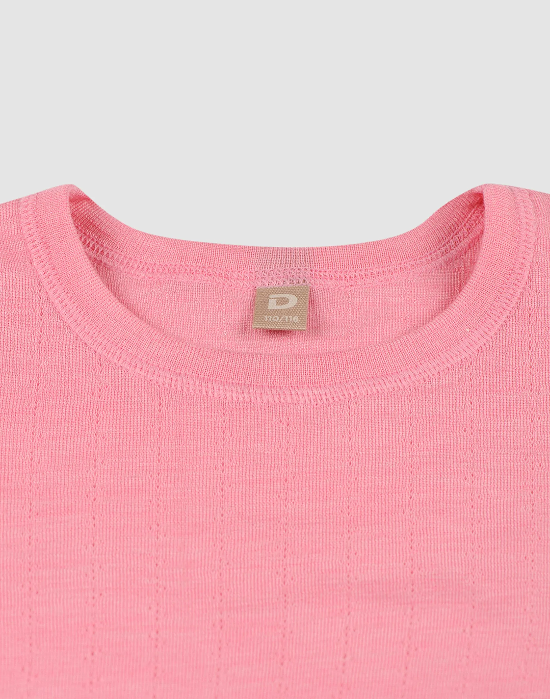 T-shirt med hulmønster i merinould/silke til børn