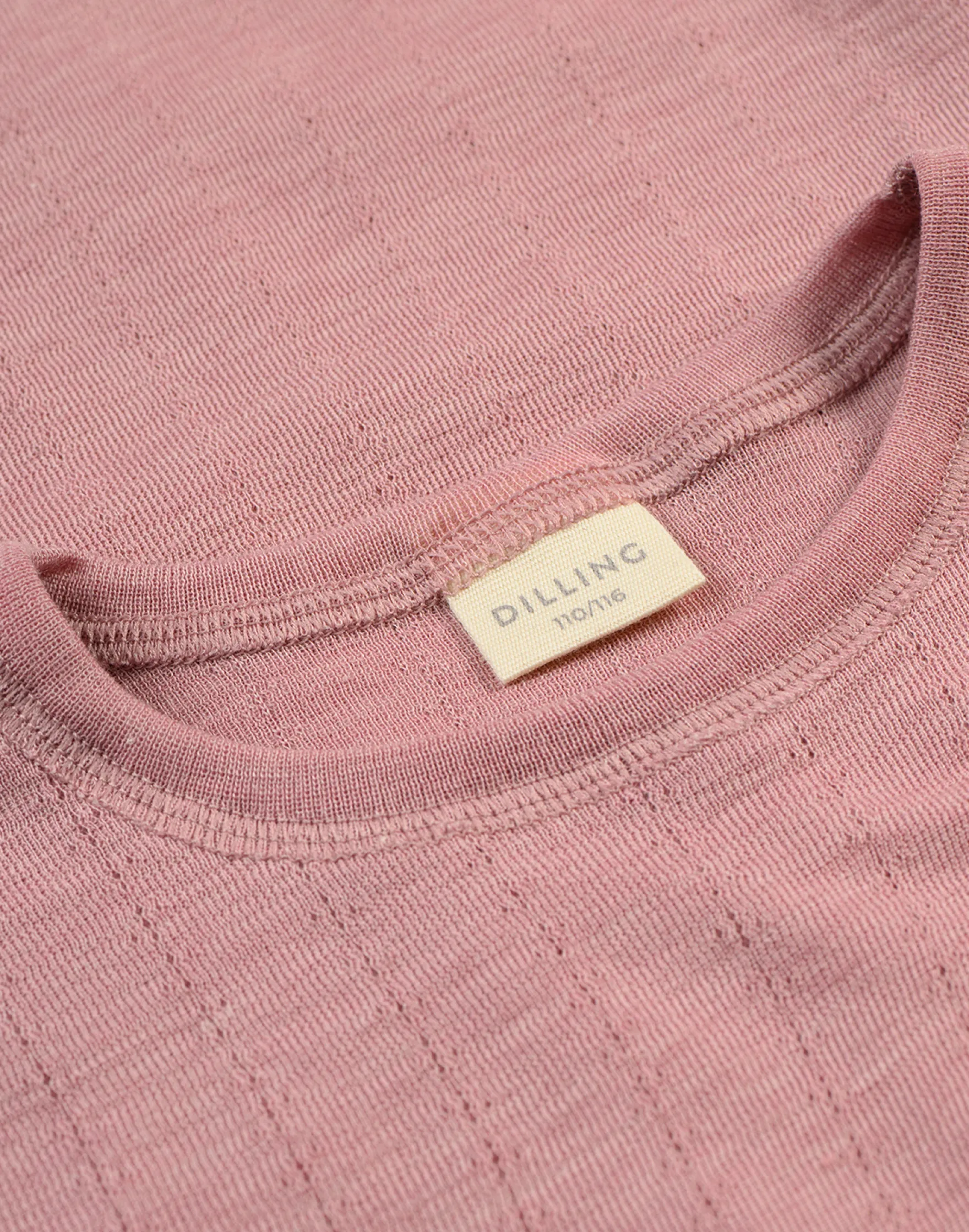 T-shirt med hulmønster i merinould/silke til børn