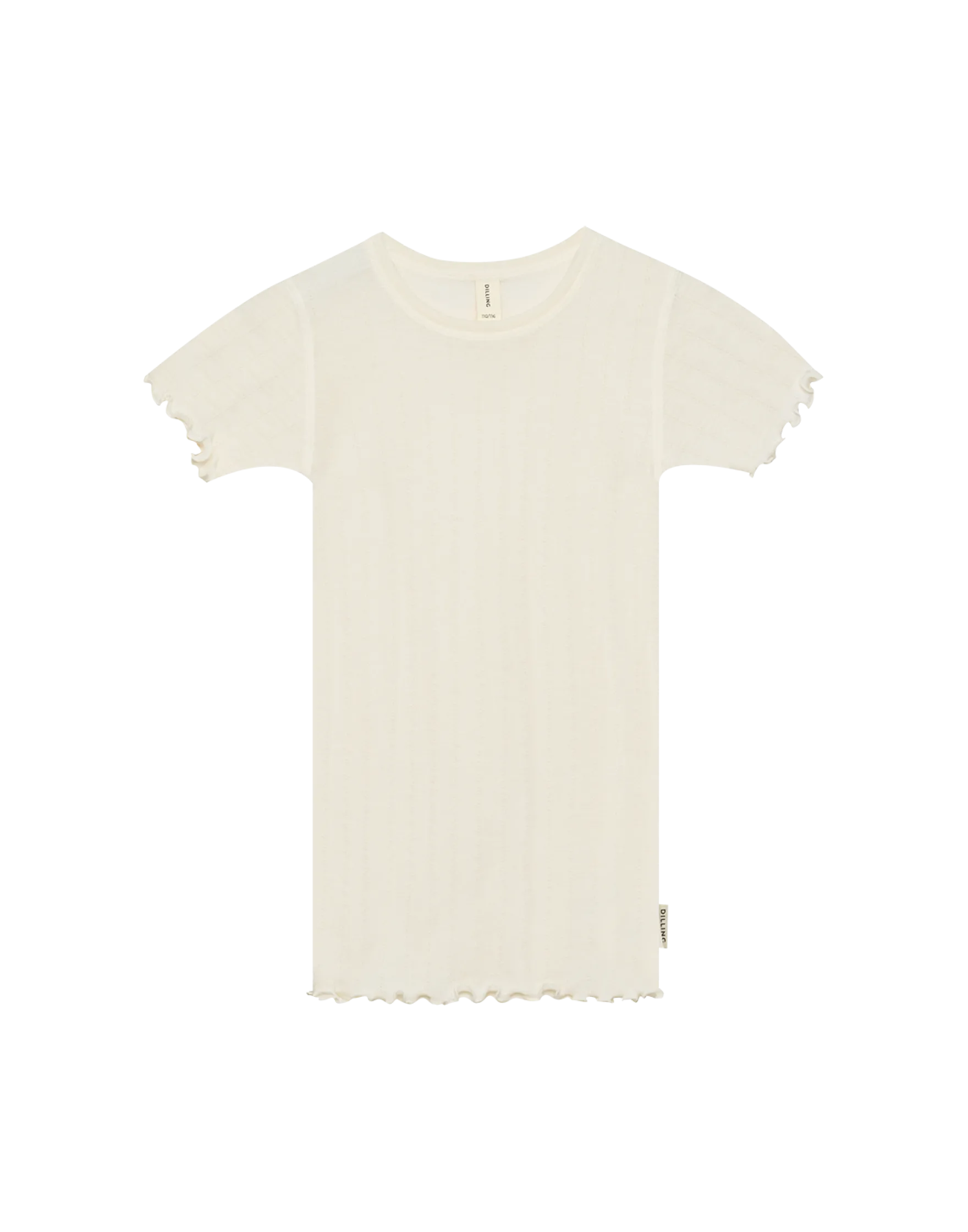 T-shirt med hulmønster i merinould/silke til børn