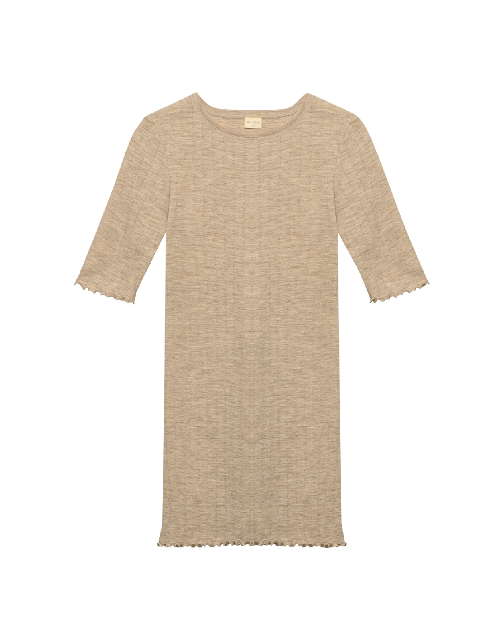 T-shirt med hulmønster i merinould/silke til kvinder