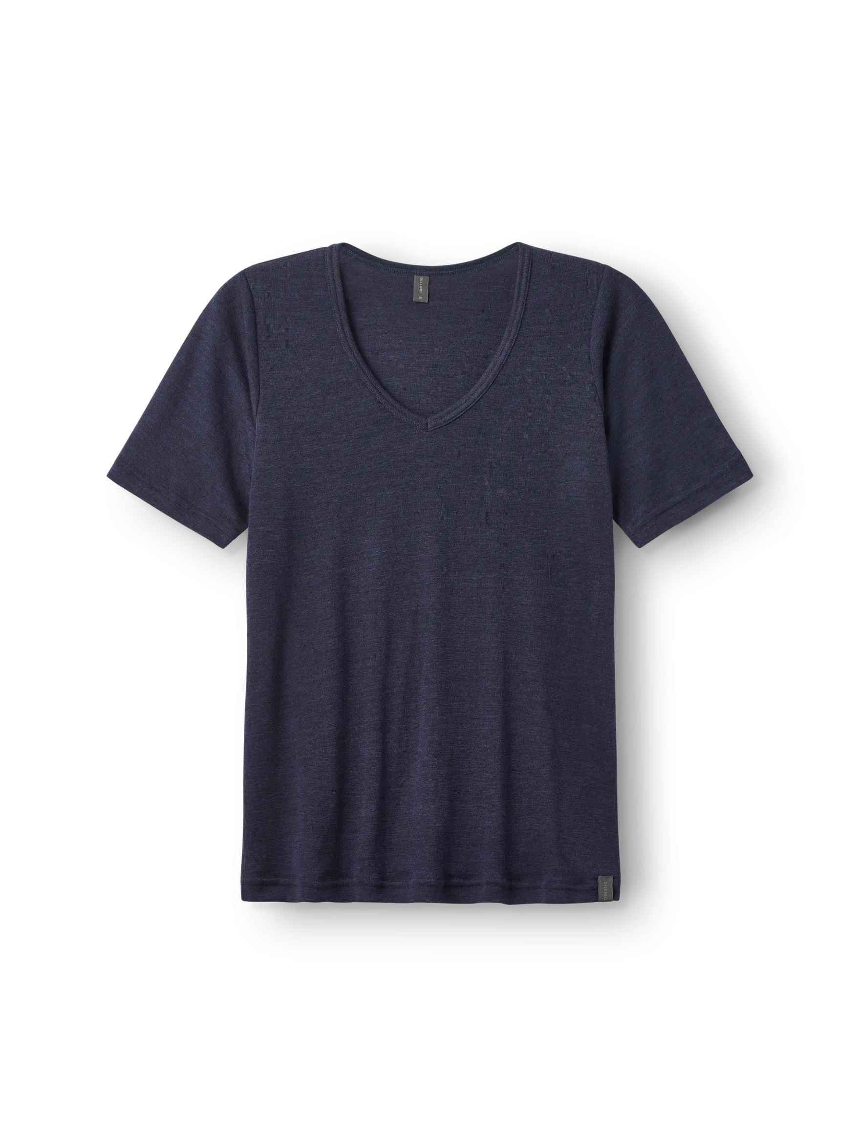 T-shirt med V-hals i merinould/silke til kvinder