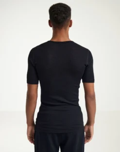 T-shirt med V-hals i merinould/silke til mænd