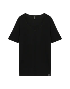 T-shirt med V-hals i merinould til kvinder