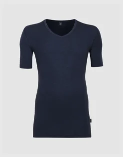 T-shirt med V-hals i merinould til mænd
