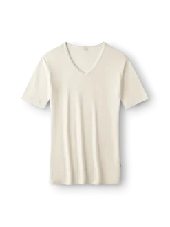 T-shirt med V-hals i merinould til mænd