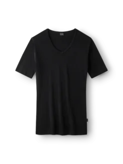 T-shirt med V-hals i merinould til mænd