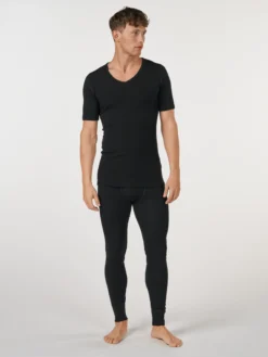 T-shirt med V-hals i merinould til mænd