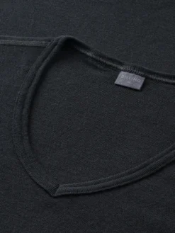 T-shirt med V-hals i merinould til mænd
