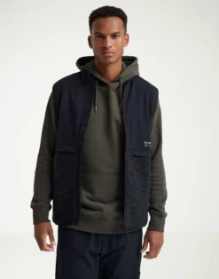 Vest i softshell/uldteddy til mænd